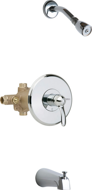 Chicago Faucets 1905-622LCP Thermostatic/Pressure Balancing Tub and Shower