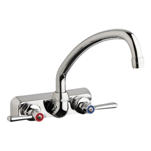Chicago Faucets W4W-L9E35-369ABCP Wall Mounted Manual Sink Faucet 4" Center