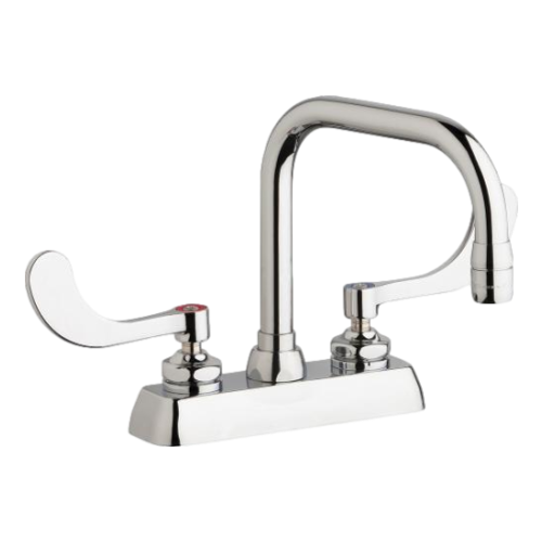 Chicago Faucets W4D-DB6AE35-317AB Deck Mounted Manual Sink Faucet