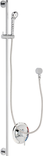 Chicago Faucets SH-PB1-00-013 Pressure Balancing Tub and Shower System with Hand Spray and 24" ADA Grab Bar