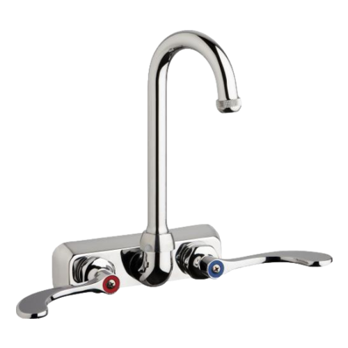 Chicago Faucets W4W-GN1AE1-317ABCP Wall-Mounted Manual Sink Faucet 