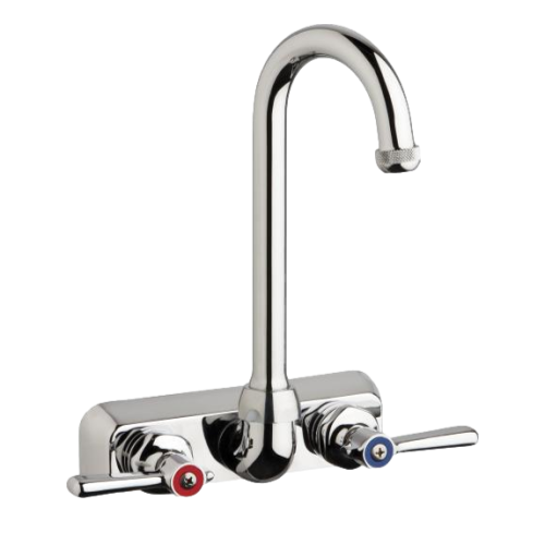 Chicago Faucets W4W-GN1AE1-369ABCP Wall-Mounted Manual Sink Faucet