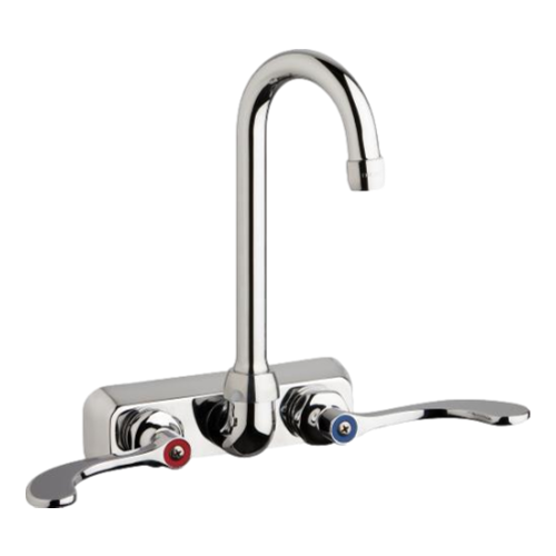 Chicago Faucets W4W-GN1AE35-317AB Wall-Mounted Manual Sink Faucet 