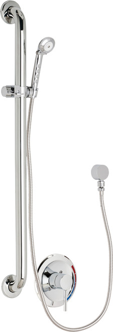 Chicago Faucets SH-PB1-00-034 Pressure Balancing Tub and Shower System with Hand Spray and 36" ADA Grab Bar