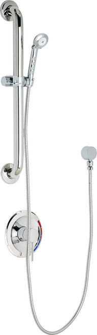 Chicago Faucets SH-PB1-00-043 Pressure Balancing Tub and Shower System with Hand Spray and 24" ADA Grab Bar