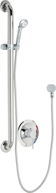 Chicago Faucets SH-PB1-00-044 Pressure Balancing Tub and Shower System with Hand Spray and 36" ADA Grab Bar