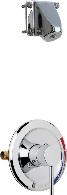 Chicago Faucets SH-PB1-04-000 Pressure Balancing Tub and Shower System with Ligature Resistant Shower Head