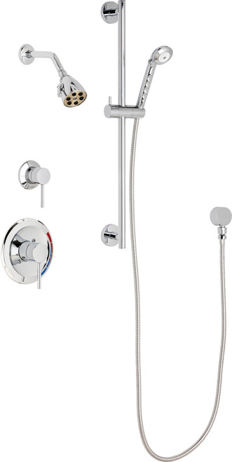 Chicago Faucets SH-PB1-11-041 Pressure Balancing Tub and Shower System with Shower Head and Hand Spray