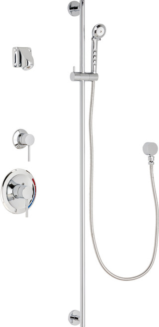 Chicago Faucets SH-PB1-15-012 Pressure Balancing  Shower System with Hand Spray and 48" Slide Bar