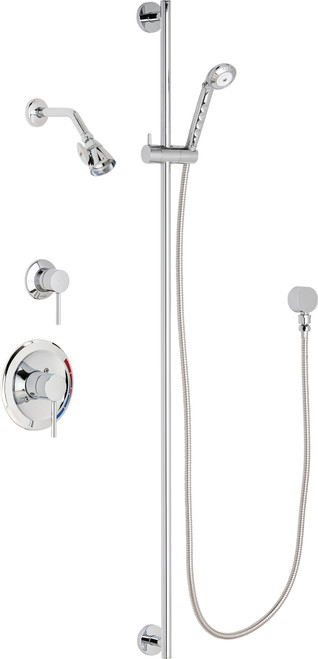 Chicago Faucets SH-PB1-16-022 Pressure Balancing  Shower System with Hand Spray and 48" Slide Bar