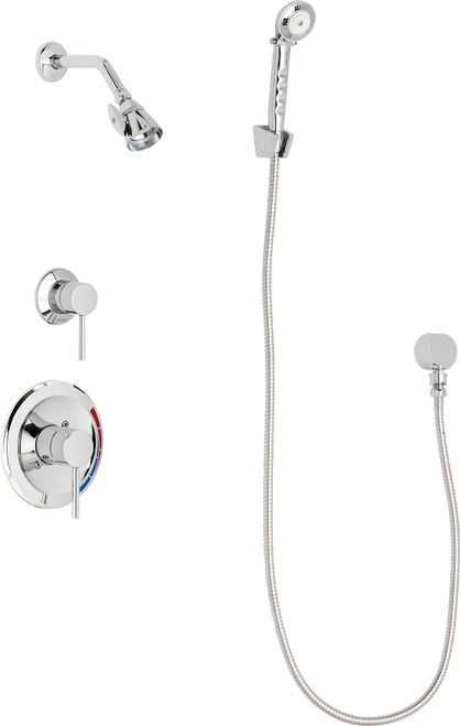 Chicago Faucets SH-PB1-17-010 Pressure Balancing Shower System with Hand Spray and Wall Hook
