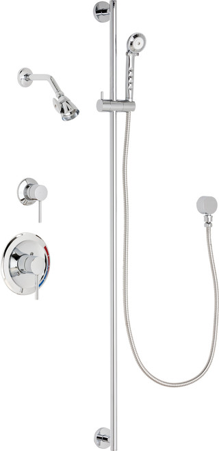 Chicago Faucets SH-PB1-17-032 Pressure Balancing  Shower System with Hand Spray and 48" Slide Bar