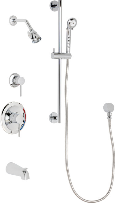 Chicago Faucets SH-PB1-17-131 Pressure Balancing Tub and Shower System with Hand Spray and 24" Slide Bar