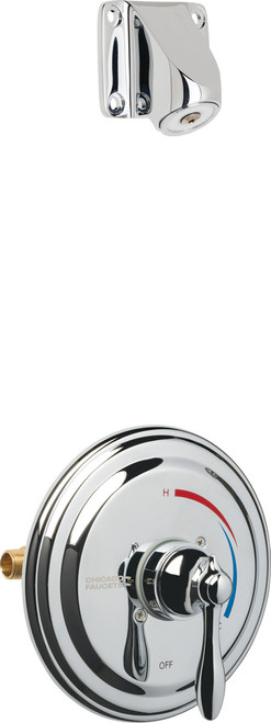 Chicago Faucets SH-TP1-04-000 Thermostatic/Pressure Balancing Shower Fitting with Ligature Resistant Shower Head