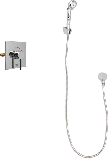 Chicago Faucets SH-TP2-00-020 Thermostatic/ Pressure Balancing Shower Fitting with Hand Spray and Wall Hook