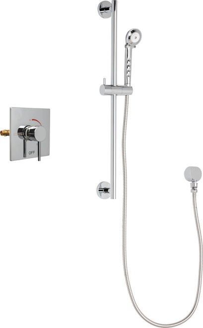 Chicago Faucets SH-TP2-00-021 Thermostatic/ Pressure Balancing Shower Fitting with Hand Spray, and 24" Slide Bar
