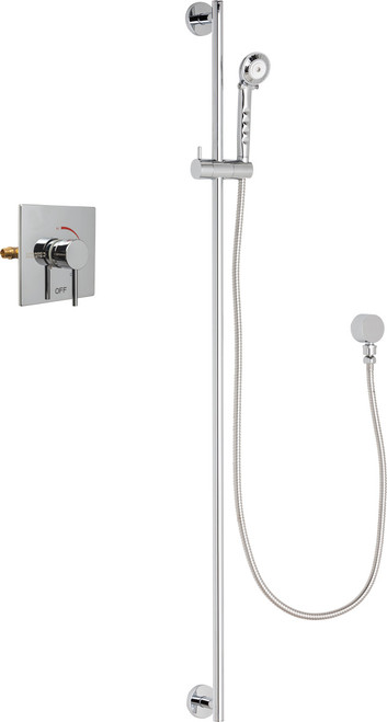 Chicago Faucets SH-TP1-00-022 Thermostatic/ Pressure Balancing Shower Fitting with Hand Spray, and 48" Slide Bar
