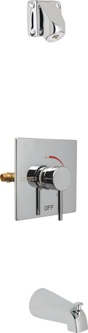 Chicago Faucets SH-TP2-04-100 Thermostatic/ Pressure Balancing Tub and Shower Fitting with Ligature Resistant Shower Head
