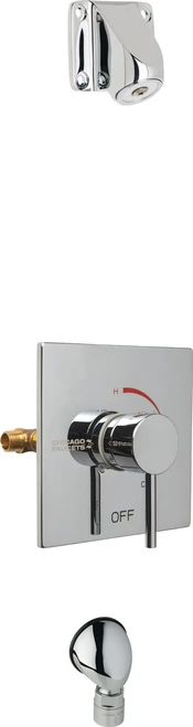 Chicago Faucets SH-TP6-04-000 Thermostatic/ Pressure Balancing Shower Fitting with Auto Drain and Ligature Resistant Shower Head
