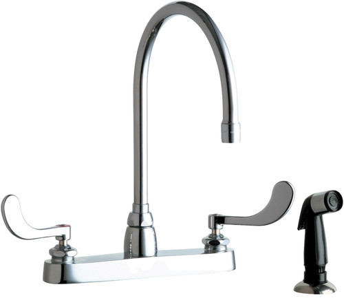 Chicago Faucets 1102-GN8AE35-317AB Manual Sink Faucet with Side Spray