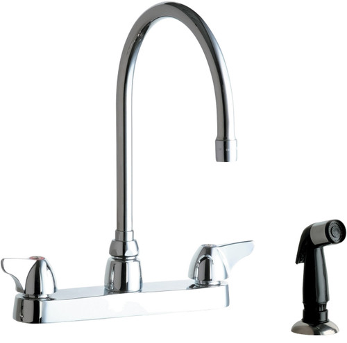 Chicago Faucets 1102-GN8AE35ABCP Manual Sink Faucet with Side Spray