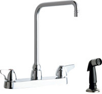 Chicago Faucets 1102-HA8VPAABCP Manual Sink Faucet with Side Spray