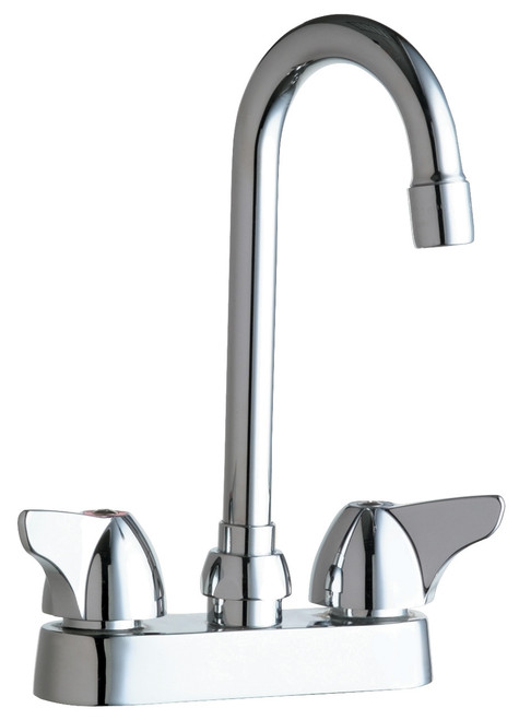 Chicago Faucets 1895-XKABCP Deck-Mounted Manual Faucet with 4" Centers