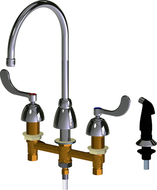 Chicago Faucets 200-GN8AE3-317XKAB Deck-Mounted Manual Faucet with 8" Centers