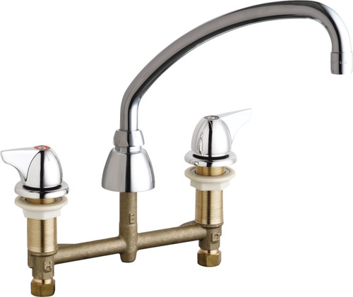 Chicago Faucets 201-A1000ABCP Deck-Mounted Manual Faucet with 8" Centers