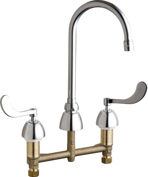 Chicago Faucets 201-AGN2AE3-317AB Deck-Mounted Manual Faucet with 8" Centers