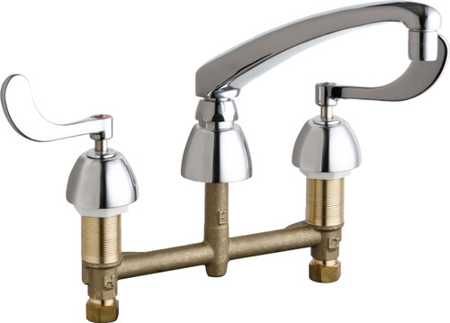 Chicago Faucets 201-AL8-317XKABCP Deck-Mounted Manual Faucet with 8" Centers