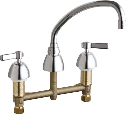 Chicago Faucets 201-AXKABCP Deck-Mounted Manual Faucet with 8" Centers