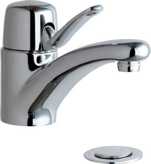 Chicago Faucets 2201-E74ABCP Deck-Mounted Manual Faucet Single Hole with Pop-Up Drain