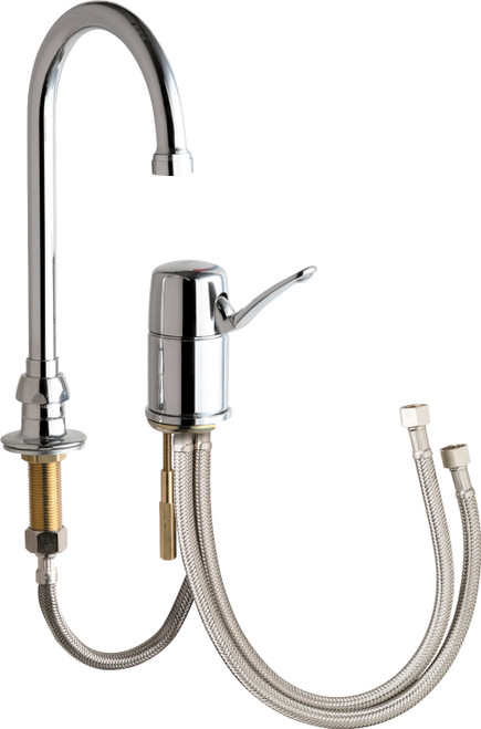 Chicago Faucets 2302-VE65VPAABCP Deck-Mounted Manual Faucet Two-Hole Mounting