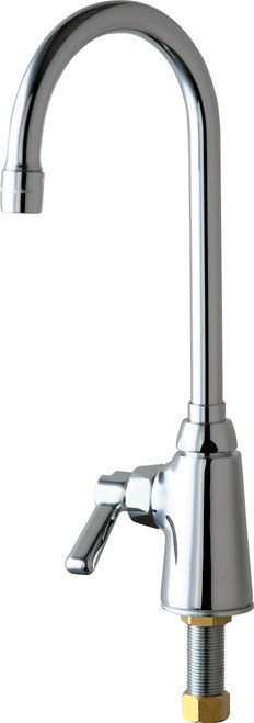 Chicago Faucets 350-LHE35ABCP Deck-Mounted Manual Faucet Single-Hole, Single-Supply