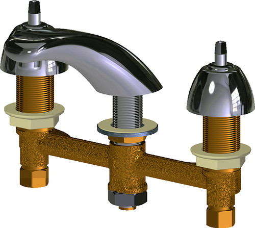 Chicago Faucets 404-E74LEHAB Deck-Mounted Manual Faucet with 8" Centers