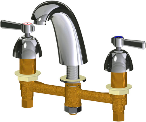 Chicago Faucets 405-E64VP369AB Deck-Mounted Manual Faucet with 8" Centers