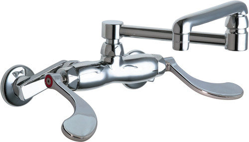 Chicago Faucets 445-D13E35-317XKAB Wall-Mounted Manual Faucet with Adjustable Centers