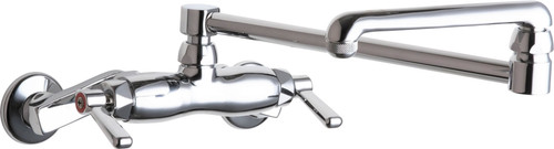 Chicago Faucets 445-DJ18E1ABCP Wall-Mounted Manual Faucet with Adjustable Centers