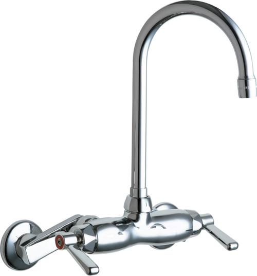 Chicago Faucets 445-GN2AE3ABCP Wall-Mounted Manual Faucet with Adjustable Centers