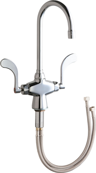 Chicago Faucets 50-317XKABCP Deck-Mounted Manual Faucet, Single-Hole Mounting