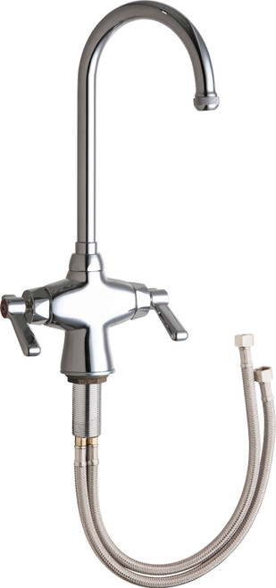 Chicago Faucets 50-E1ABCP Deck-Mounted Manual Faucet, Single-Hole Mounting