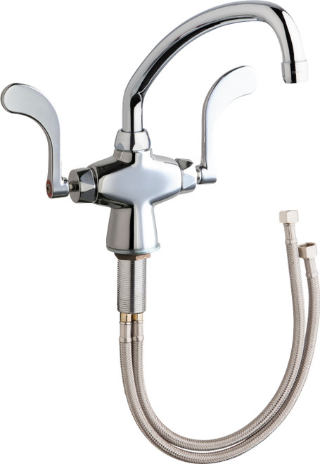 Chicago Faucets 50-L9-317XKABCP Deck-Mounted Manual Faucet, Single-Hole Mounting