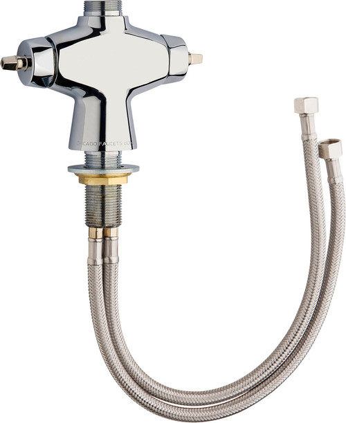 Chicago Faucets 50-LESHAB Deck-Mounted Manual Faucet, Single-Hole Mounting
