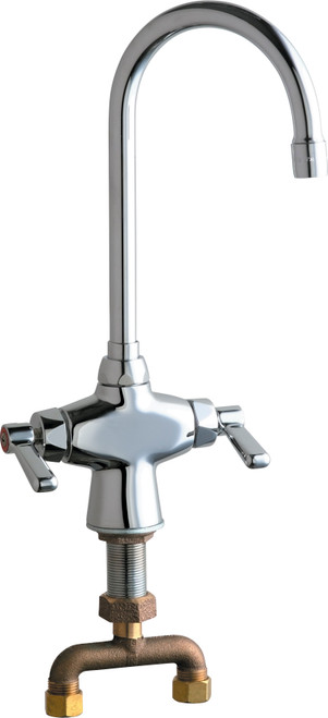 Chicago Faucets 50-TABCP Deck-Mounted Manual Faucet, Single-Hole Mounting