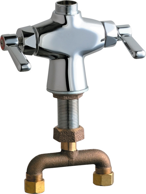 Chicago Faucets 50-TLESAB Deck-Mounted Manual Faucet, Single-Hole Mounting