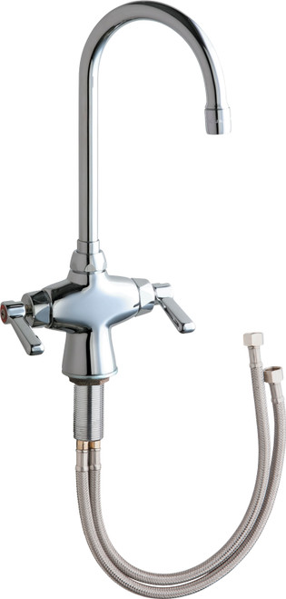 Chicago Faucets 50-XKABCP Deck-Mounted Manual Faucet, Single-Hole Mounting