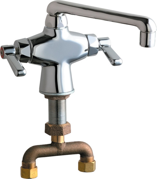 Chicago Faucets 51-TABCP Deck-Mounted Manual Faucet, Single-Hole Mounting