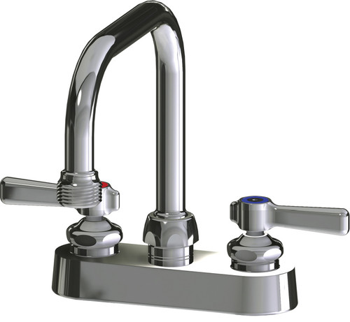 Chicago Faucets 526-E2CP Deck-Mounted Manual Faucet with 4" Centers