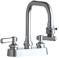 Chicago Faucets 526-E2E27CP Deck-Mounted Manual Faucet with 4" Centers